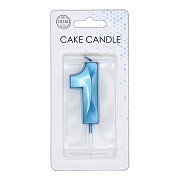 Cake Candle 6cm Metallic Light Blue no. 1