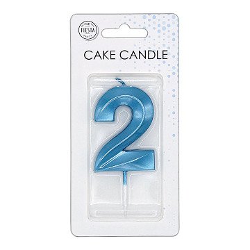 Cake Candle 6cm Metallic Light Blue no. 2