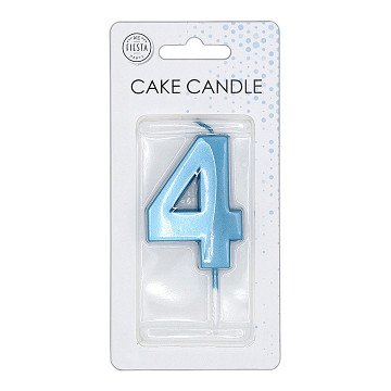 Taartkaars 6cm Metallic Licht Blauw no. 4