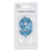 Cake Candle 6cm Metallic Light Blue no. 9