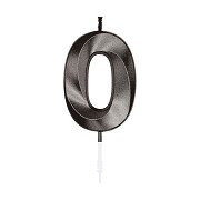 Cake Candle 6cm Metallic Black no. 0