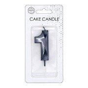 Cake Candle 6cm Metallic Black no. 1
