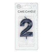 Cake Candle 6cm Metallic Black no. 2