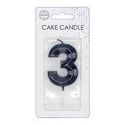 Cake Candle 6cm Metallic Black no. 3