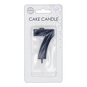 Cake candle 6cm Metallic Black no. 7