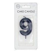 Cake Candle 6cm Metallic Black no. 9