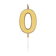 Kuchenkerze 4,5 cm, Metallic-Gold Nr. 0