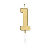 Kuchenkerze 4,5 cm, Metallic-Gold, Nr. 1