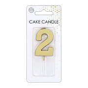 Cake Candle 4.5cm Metallic Gold no. 2