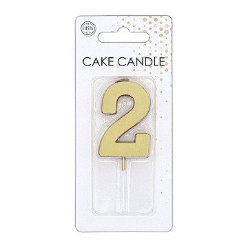 Kuchenkerze 4,5 cm, Metallic-Gold, Nr. 2