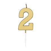 Kuchenkerze 4,5 cm, Metallic-Gold, Nr. 2