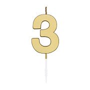 Kuchenkerze 4,5 cm, Metallic-Gold, Nr. 3