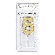 Cake candle 4.5cm Metallic Gold no. 5