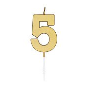 Kuchenkerze 4,5 cm, Metallic-Gold Nr. 5