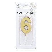 Cake candle 4.5cm Metallic Gold no. 6