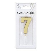 Cake candle 4.5cm Metallic Gold no. 7