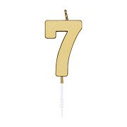 Kuchenkerze 4,5 cm, Metallic-Gold Nr. 7