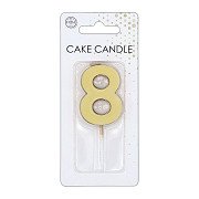 Cake Candle 4.5cm Metallic Gold no. 8