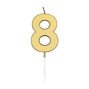 Kuchenkerze 4,5 cm, Metallic-Gold, Nr. 8