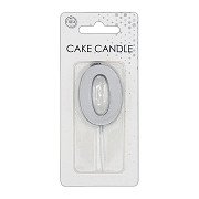 Cake Candle 4.5cm Metallic Silver no. 0
