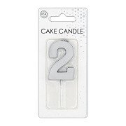 Cake Candle 4.5cm Metallic Silver no. 2