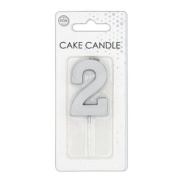 Kuchenkerze 4,5 cm, metallisch silber, Nr. 2