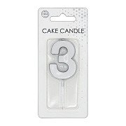 Cake Candle 4.5cm Metallic Silver no. 3