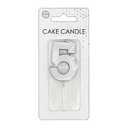 Cake Candle 4.5cm Metallic Silver no. 5