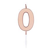 Kuchenkerze 4,5 cm Metallic-Roségold Nr. 0