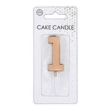 Taartkaars 4,5cm Metallic Rose Goud no. 1