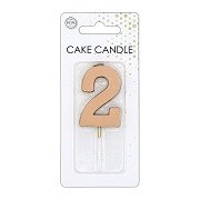 Cake Candle 4.5cm Metallic Rose Gold no. 2