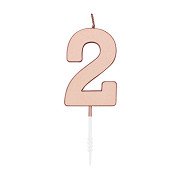 Kuchenkerze 4,5 cm, Metallic-Roségold Nr. 2