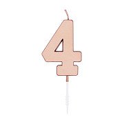 Kuchenkerze 4,5 cm, Metallic-Roségold, Nr. 4