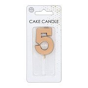 Cake Candle 4.5cm Metallic Rose Gold no. 5