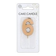 Cake Candle 4.5cm Metallic Rose Gold no. 6