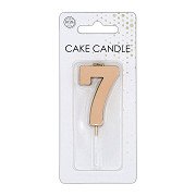 Cake Candle 4.5cm Metallic Rose Gold no. 7