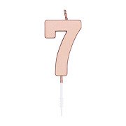 Kuchenkerze 4,5 cm, Metallic-Roségold, Nr. 7