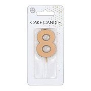 Cake Candle 4.5cm Metallic Rose Gold no. 8