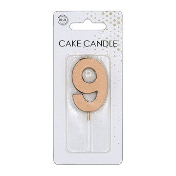 Cake Candle 4.5cm Metallic Rose Gold no. 9