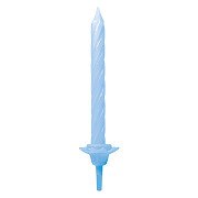 Cake Candles with Holders Light Blue - 12 pcs.