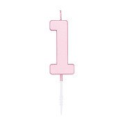 Cake candle 4.5cm Pastel Pink no. 1