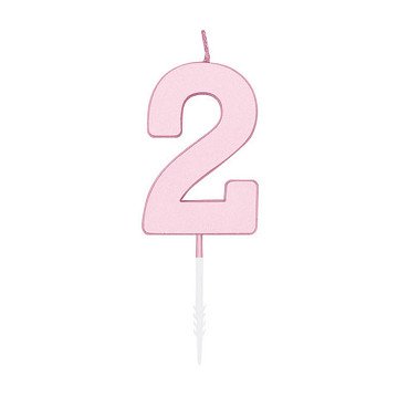 Kuchenkerze 4,5 cm Pastellrosa Nr. 2