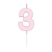 Kuchenkerze 4,5 cm, Pastellrosa, Nr. 3