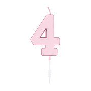 Kuchenkerze 4,5 cm, Pastellrosa, Nr. 4