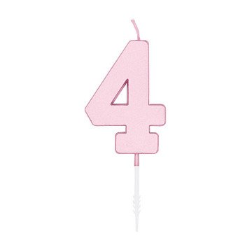 Kuchenkerze 4,5 cm, Pastellrosa, Nr. 4