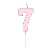 Cake candle 4.5cm Pastel Pink no. 7