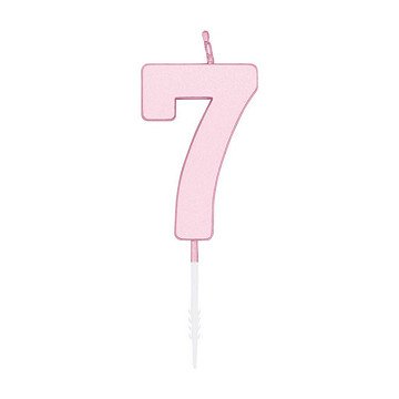 Cake candle 4.5cm Pastel Pink no. 7