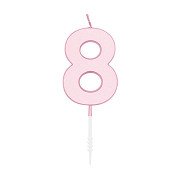 Cake candle 4.5cm Pastel Pink no. 8