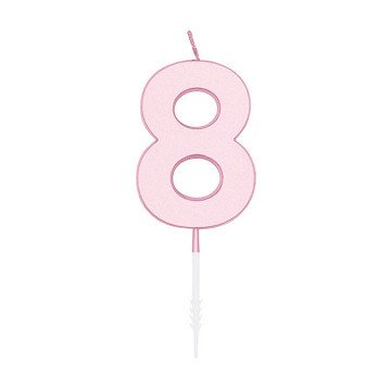 Cake candle 4.5cm Pastel Pink no. 8