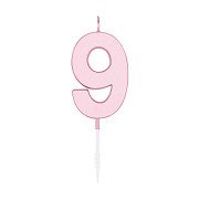 Cake candle 4.5cm Pastel Pink no. 9